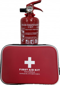 Авариен комплект за МПС (сертифициран) – пожарогасител и аптечка
