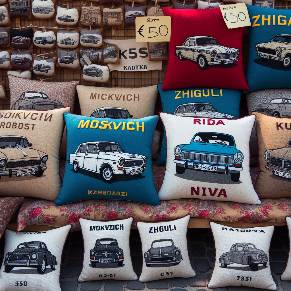 Ретро възглавници на съветски автомобили в Унгария