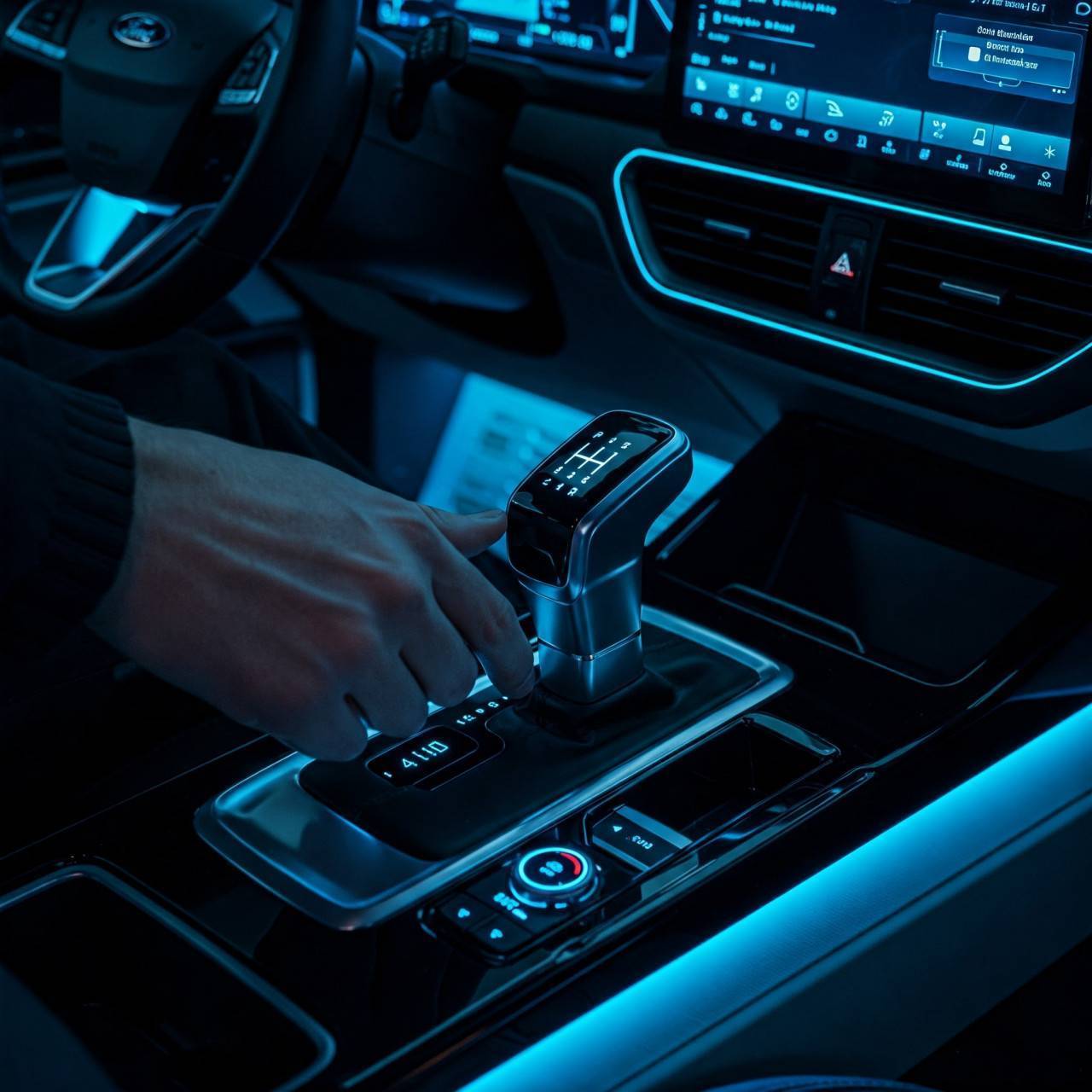 Ford патентова фалшив ръчен лост за предавки за електромобили