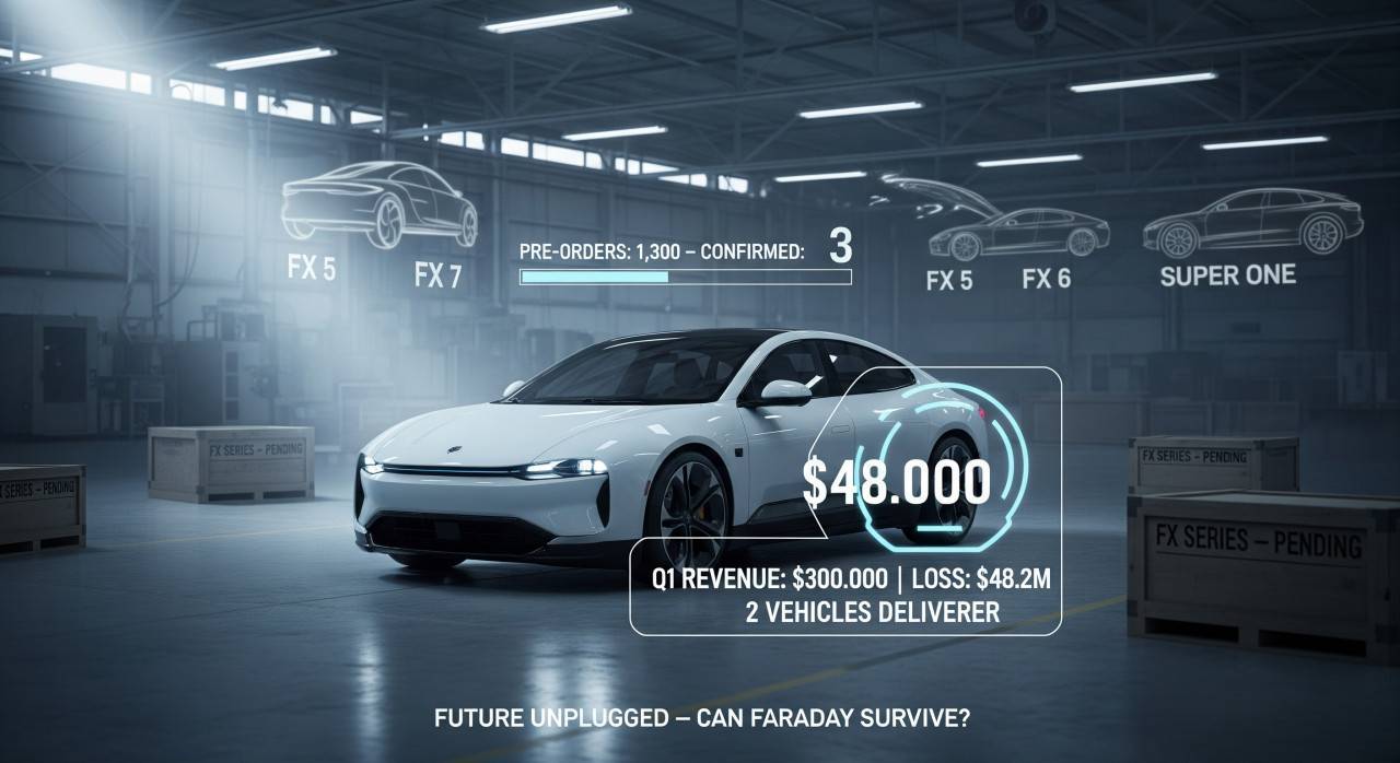 Faraday Future загуби 48 милиона долара и достави само два автомобила през първото тримесечие