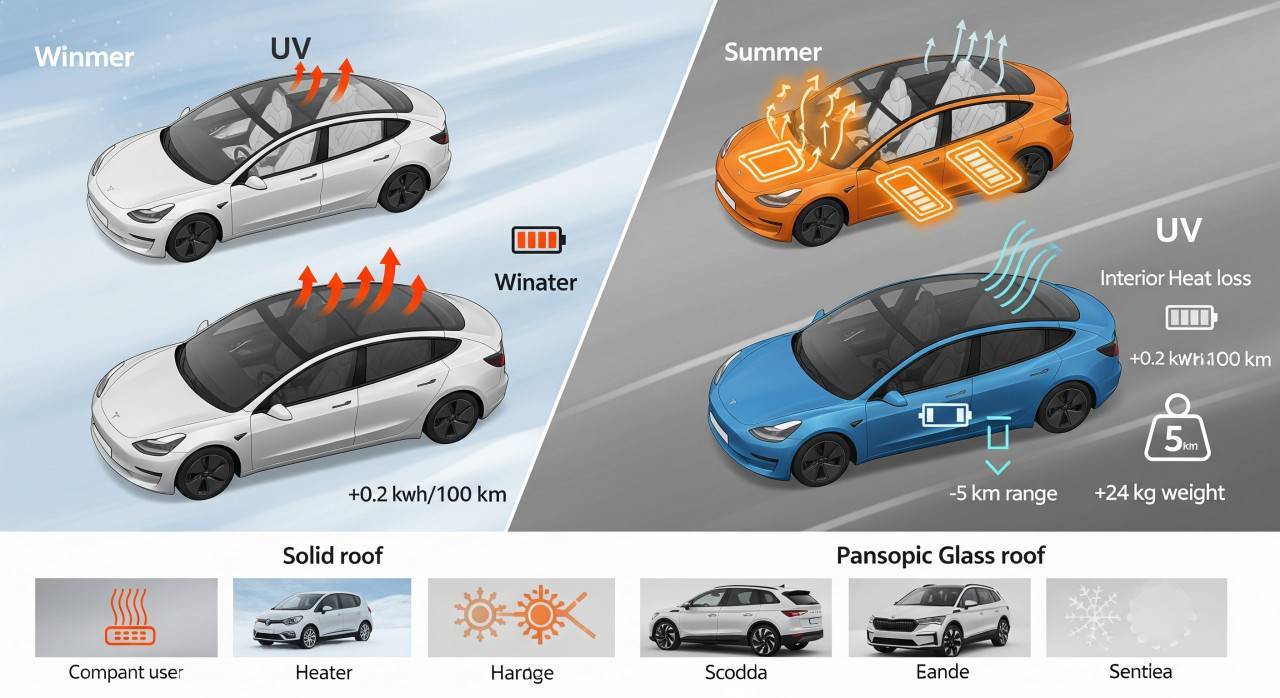 Електрически автомобили: панорамните покрив като враг на ефективността?
