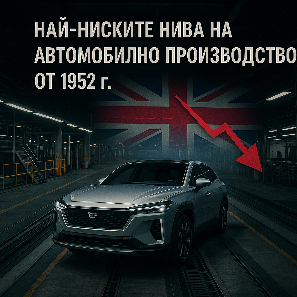 Производството на автомобили във Великобритания достига най-ниските нива от 70 години