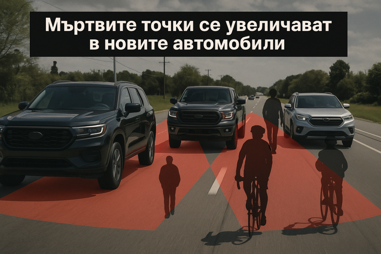 IIHS: Слепите зони на превозните средства стават по-големи с всяка година