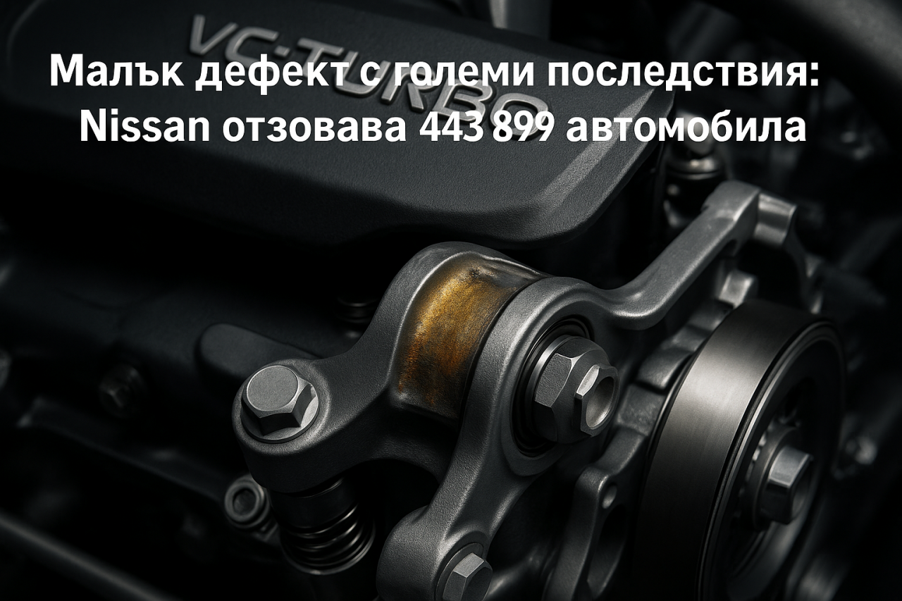 Nissan отзовава 443,899 автомобила поради проблеми с двигателите VC Turbo