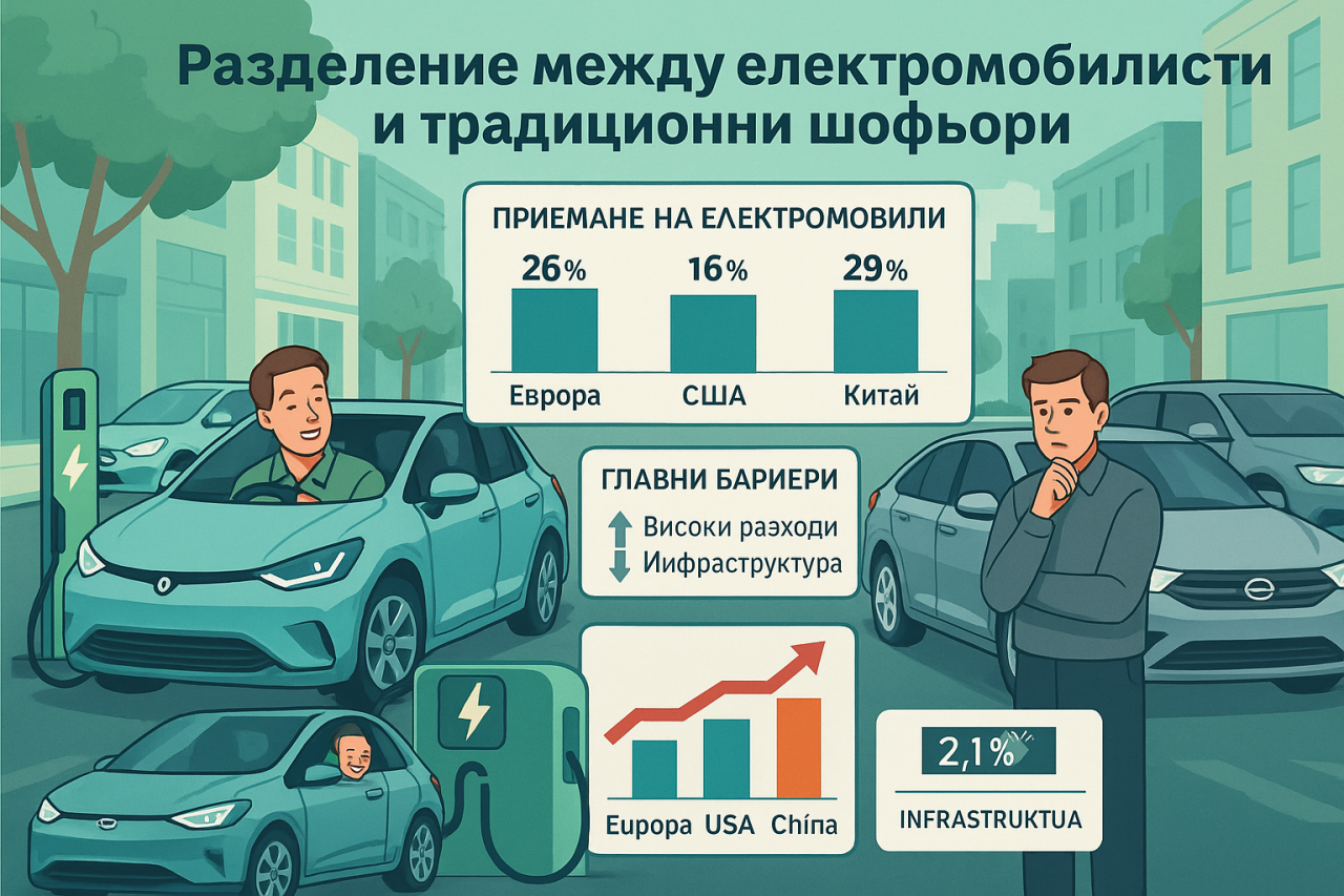 Защо се задълбочава разликата между шофьорите на електрически автомобили и останалите?