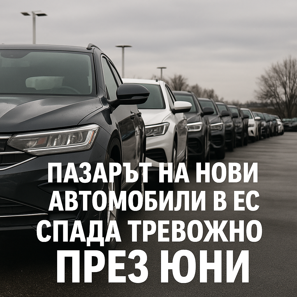 Пазарът на нови автомобили в ЕС удря тревожно дъно през юни