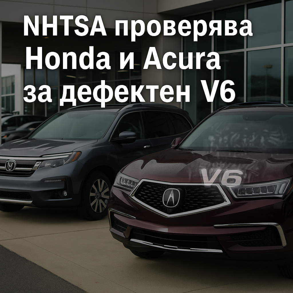 Разследване на NHTSA: над 1,4 млн. Honda и Acura с риск от повреда на V6 двигателя
