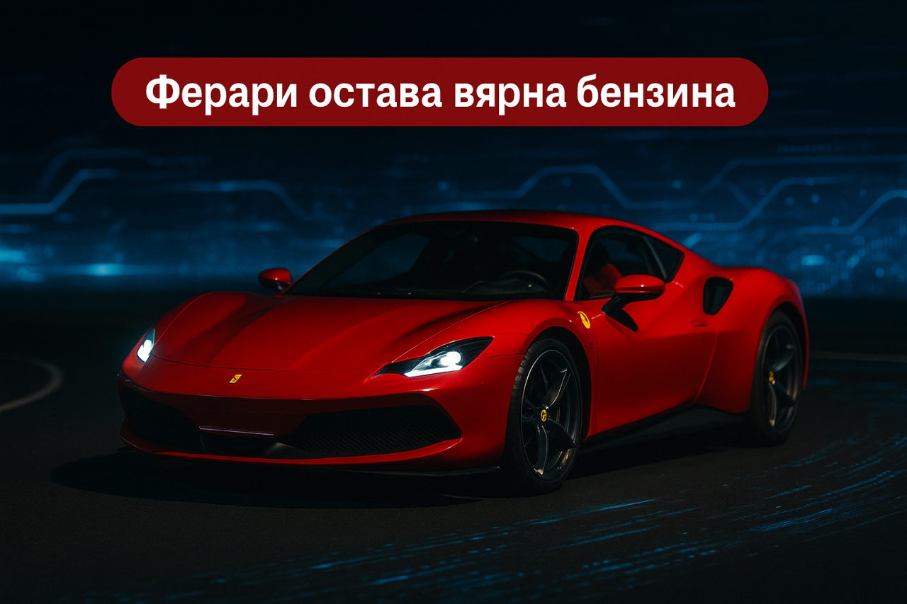 Ferrari удвоява залога си за двигателите с вътрешно горене до 2030 г.