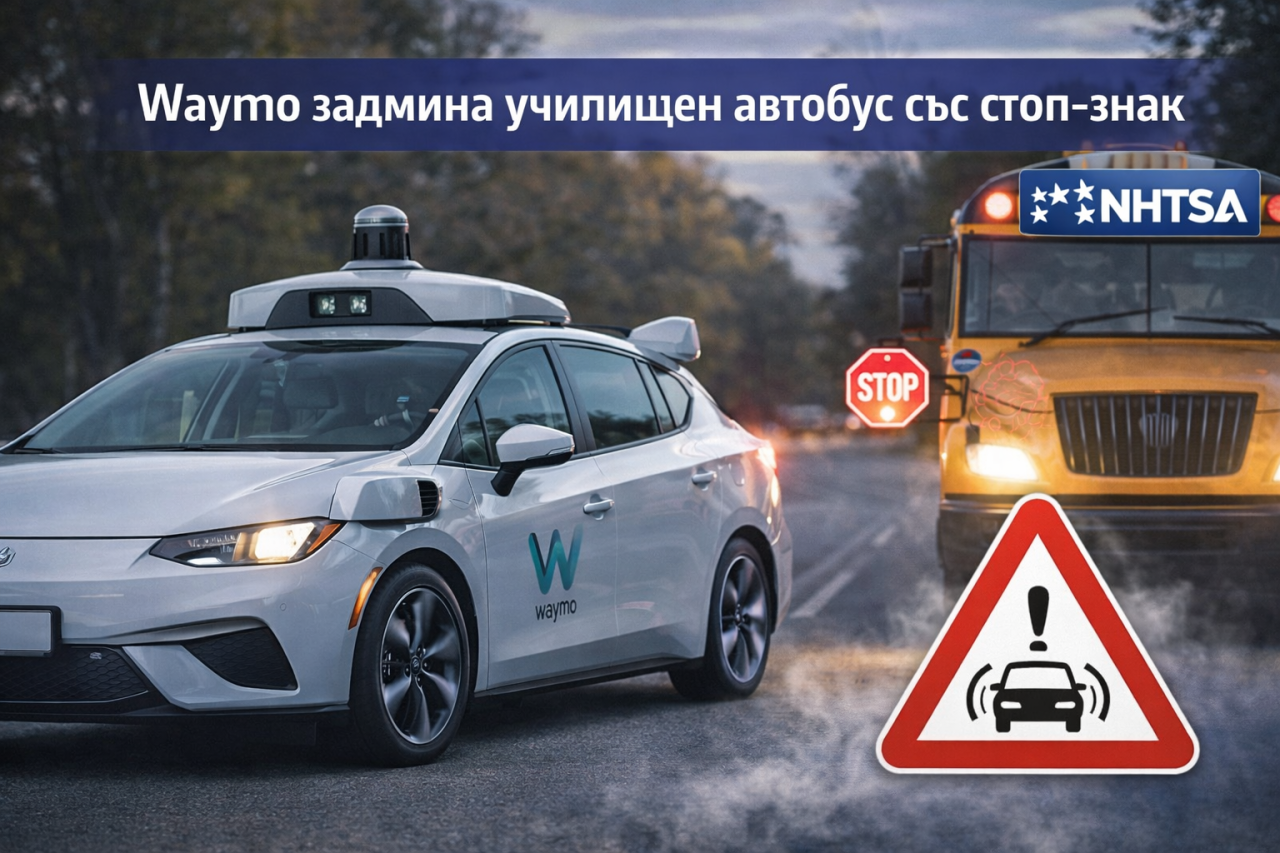 Роботакси на Waymo заобиколи спрян училищен автобус