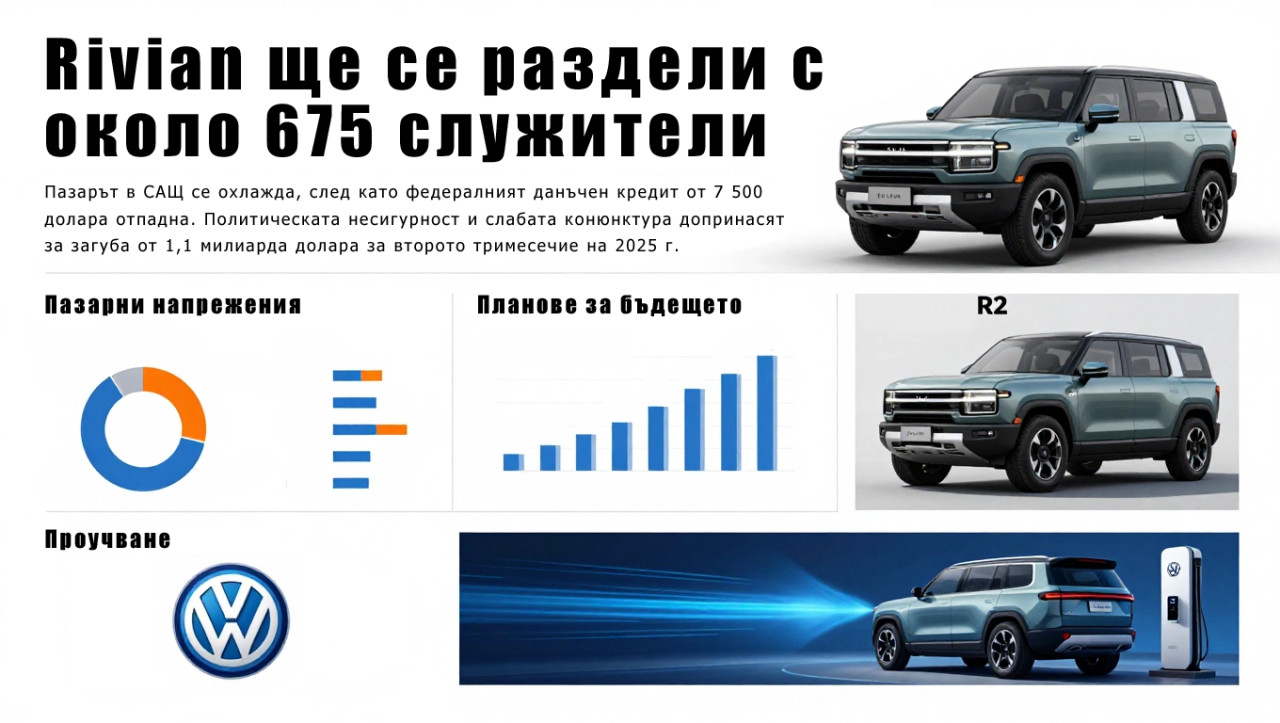 Rivian съкращава 4,5% от екипа си в търсене на рентабилност