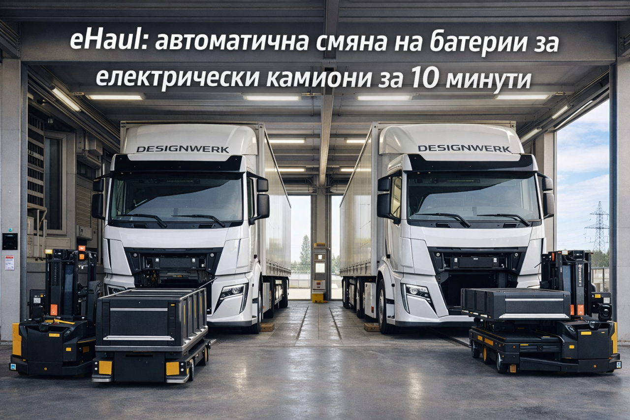 Електрически камиони: автоматична смяна на батерии като бърза алтернатива на зареждането