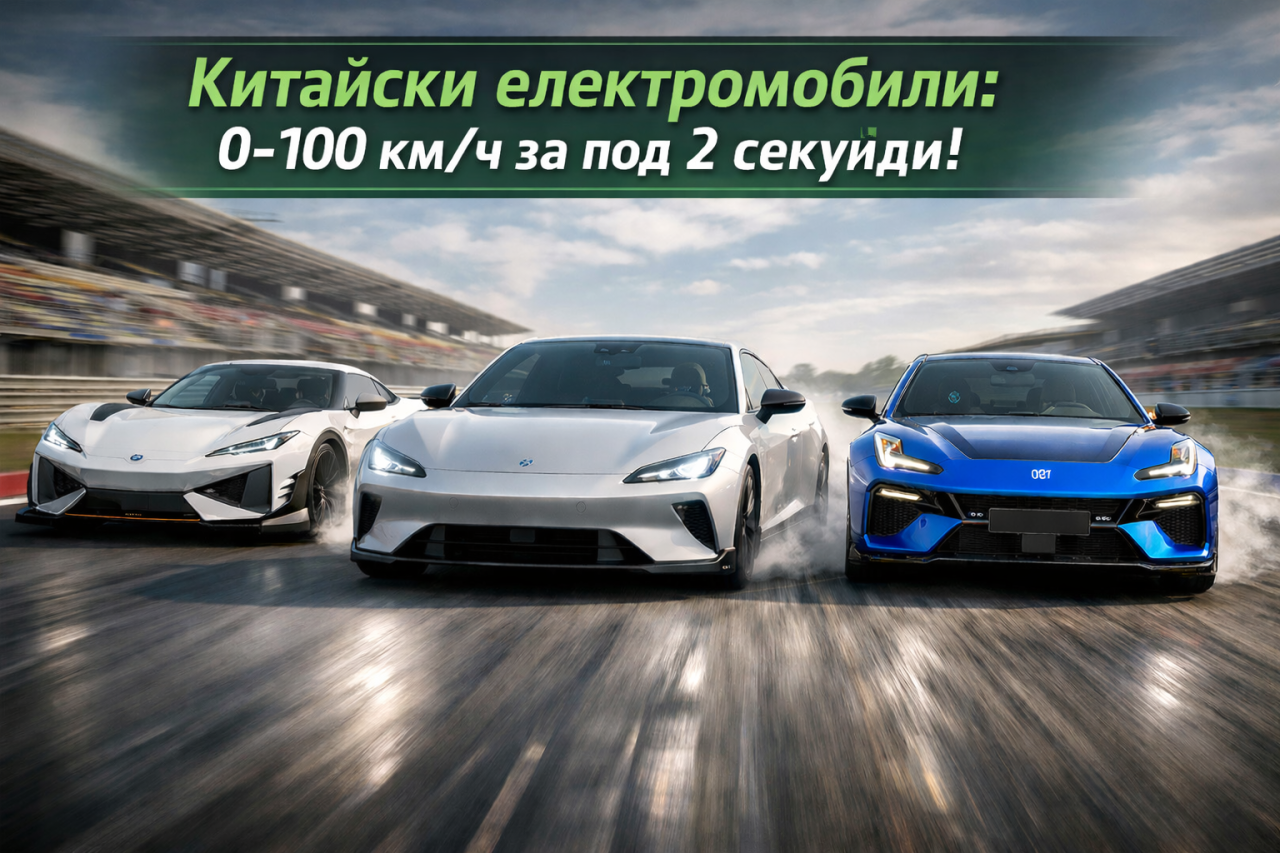 Китайски електромобили оглавяват световната класация за ускорение от 0 до 100 км/ч