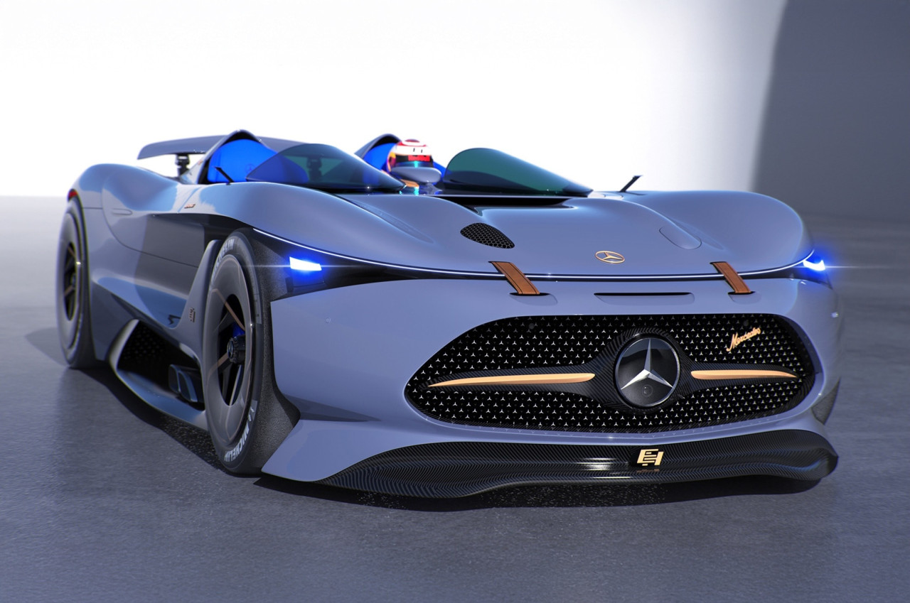 Нереалният Mercedes-AMG SLR се появи като Speedster рендър с V12 PHEV