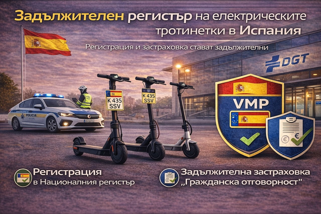 Испания въвежда задължителен регистър и застраховка за електрически тротинетки