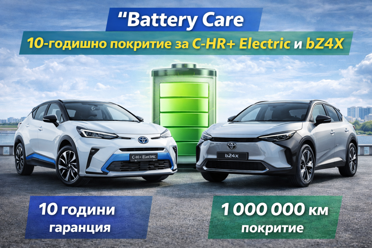 Toyota въвежда гаранция до 1 000 000 km за батерията на електромобилите си