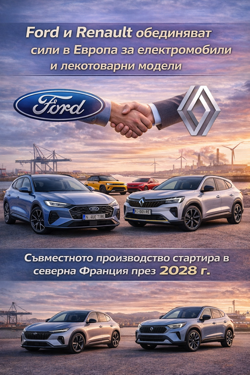 Ford и Renault обединяват сили в Европа за електромобили и лекотоварни модели