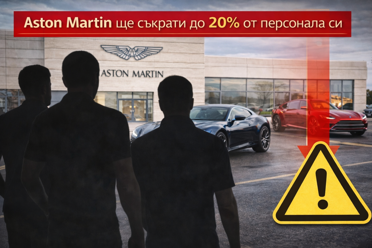 Aston Martin ще съкрати до 20% от персонала след загуби от 493,2 млн. паунда за 2025 г.