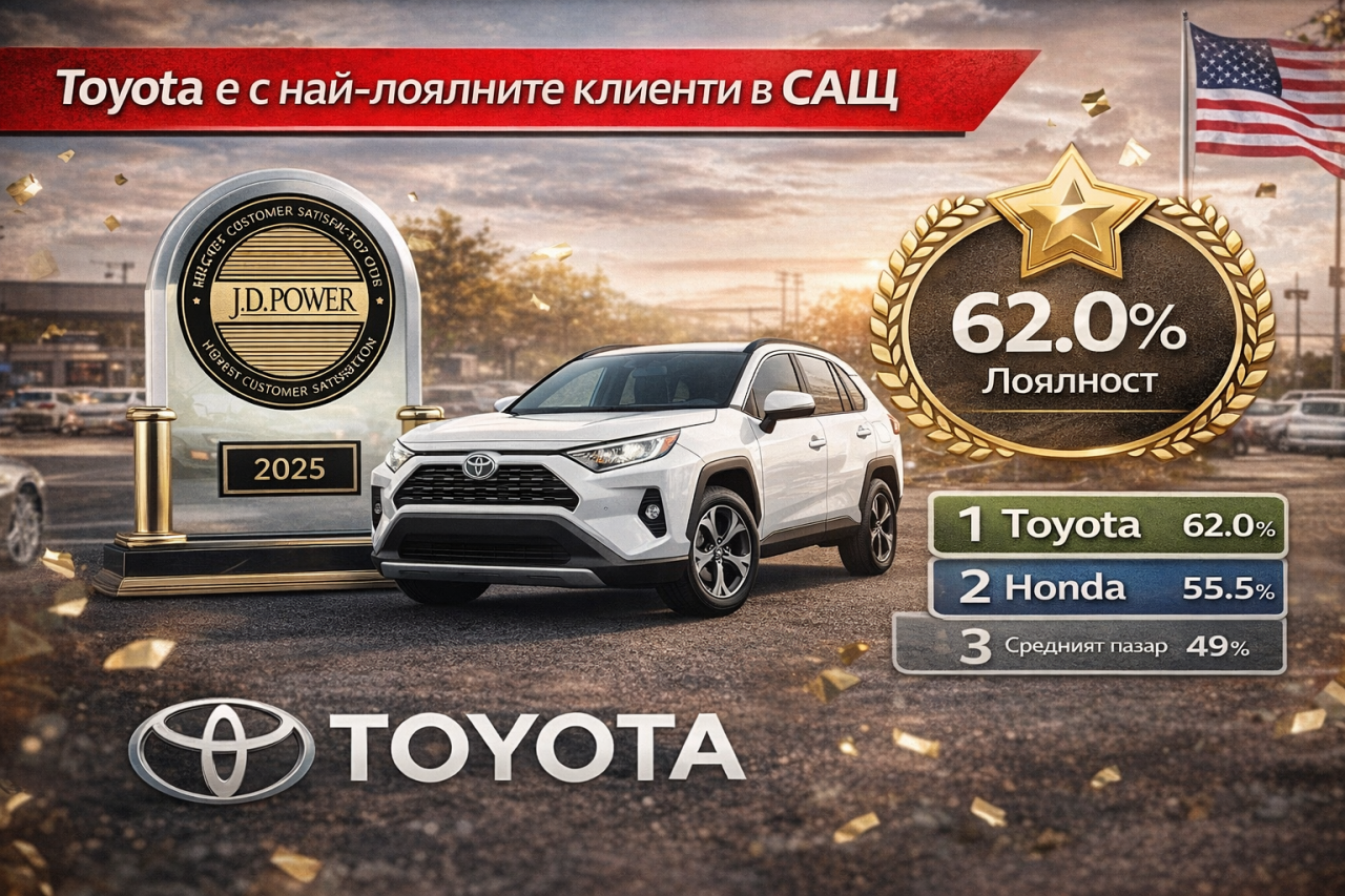 Toyota оглавява проучване на J.D. Power за лоялност в САЩ