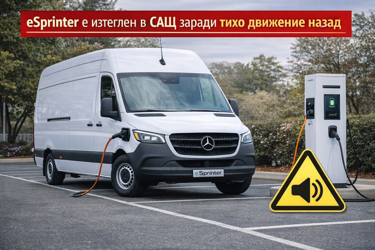 Mercedes-Benz изтегля eSprinter в САЩ заради твърде тих звук при движение назад