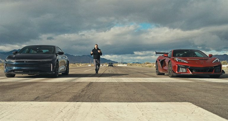 Corvette ZR1X и Lucid Air Sapphire изравниха 9,1 секунди на драг писта