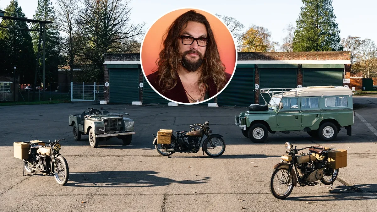 Джейсън Момоа електрифицира ретро Land Rover и Harley-Davidson
