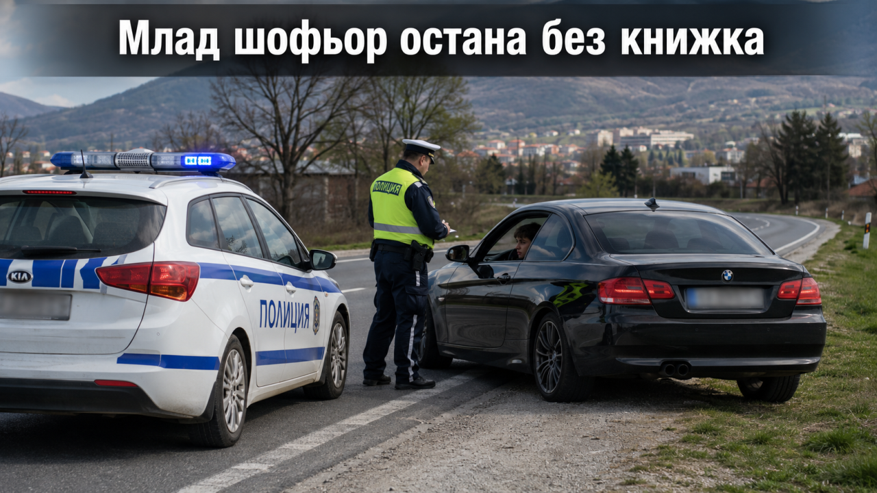 Шофьор с 1 месец стаж остана без книжка край Сливен