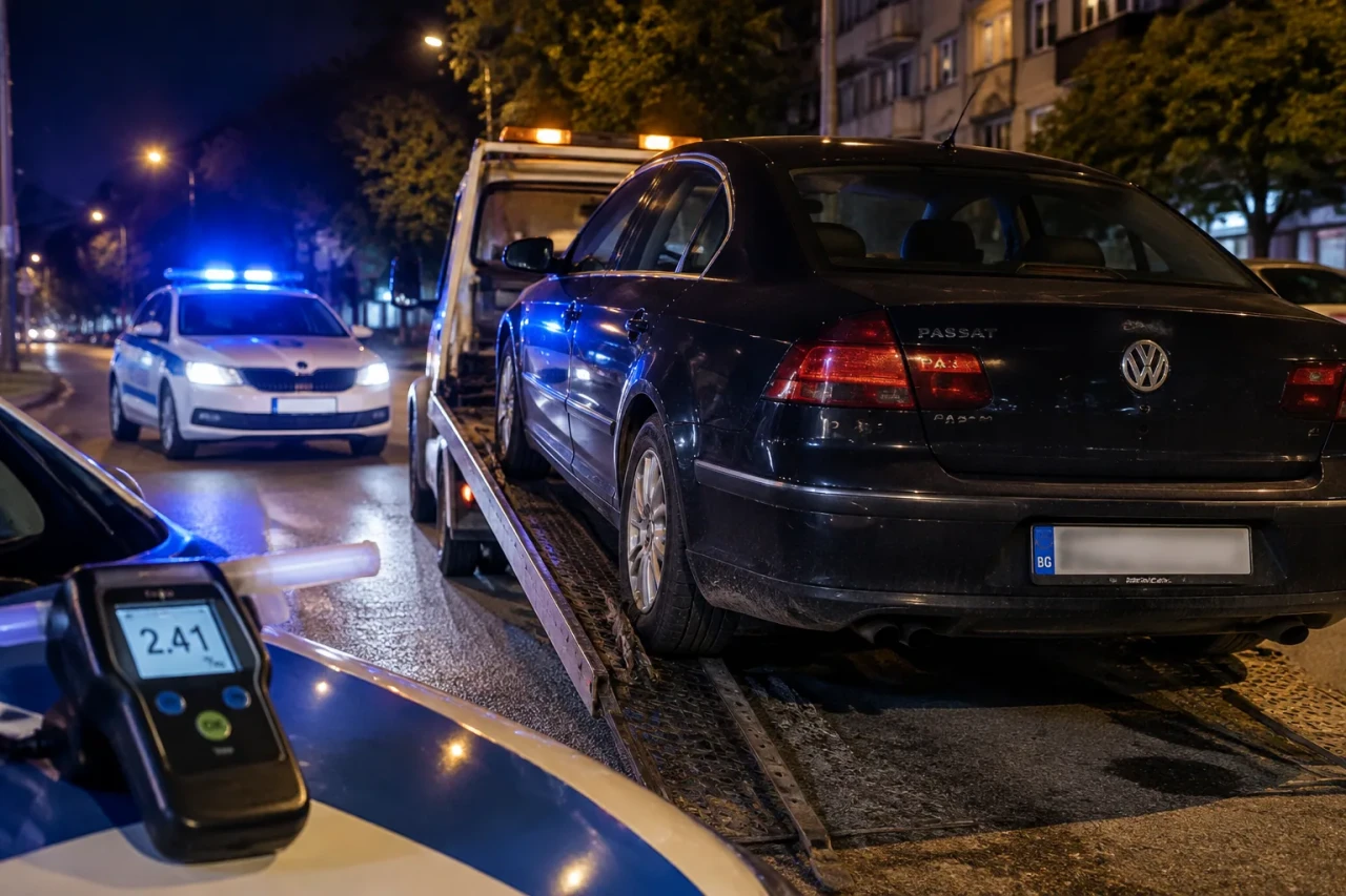 Полицията в Бургас иззе Volkswagen Passat при 2,41 промила