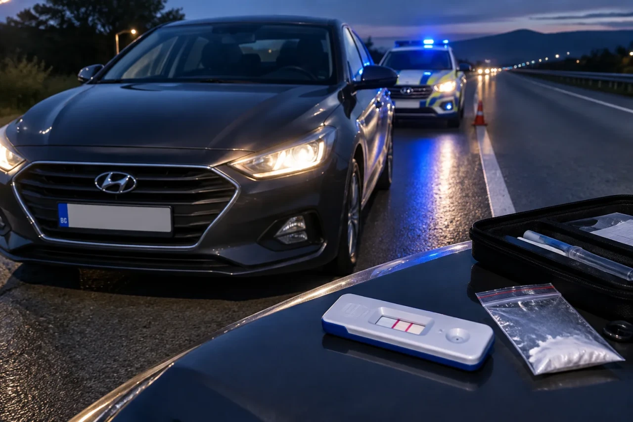 Hyundai на Е-79: шофьорът даде положителна проба за кокаин