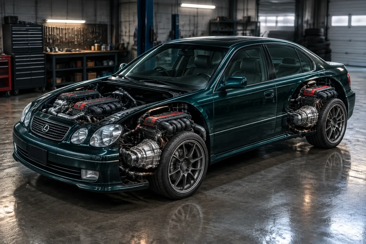 Garage 54 сглоби Toyota Aristo с четири двигателя
