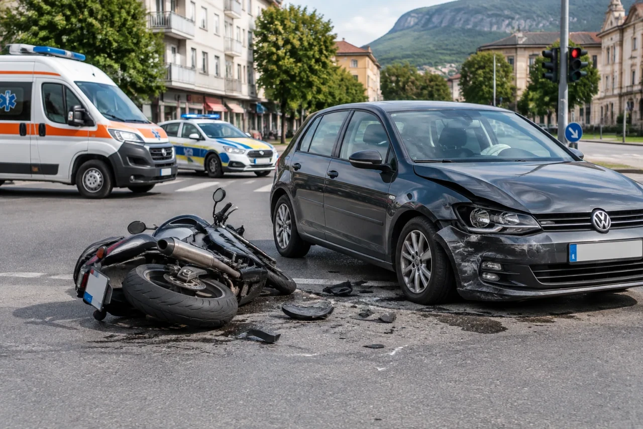 Моторист се заби в Volkswagen Golf във Враца