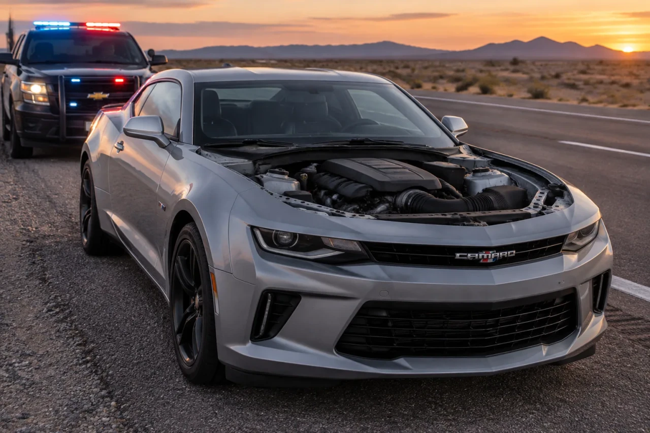 Chevrolet Camaro без капак: полицията спря шофьор със 169 км/ч
