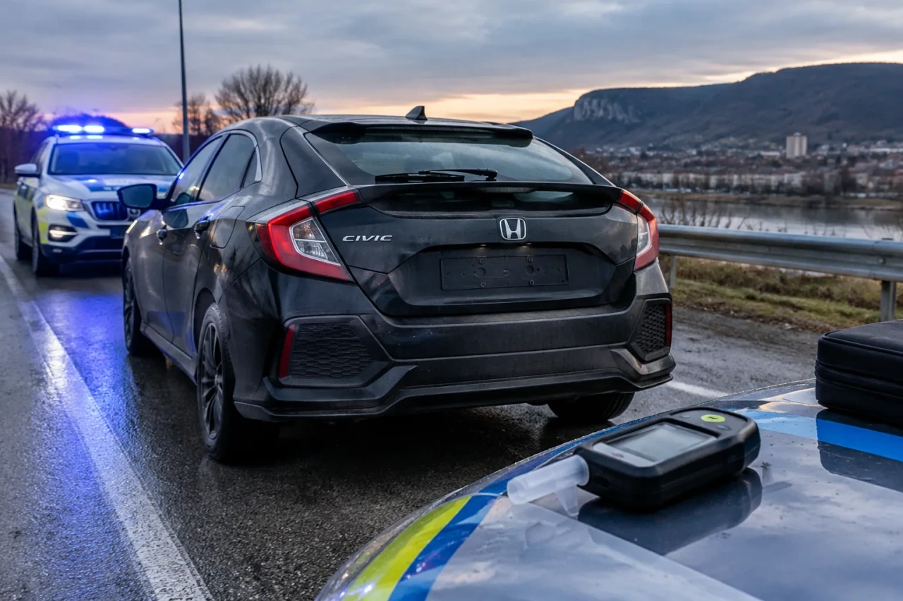 Honda Civic без номера спряна във Врачанско с 2,93 промила