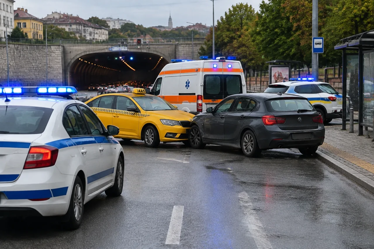 Полиция и линейка след скандал между такси и кола в Пловдив
