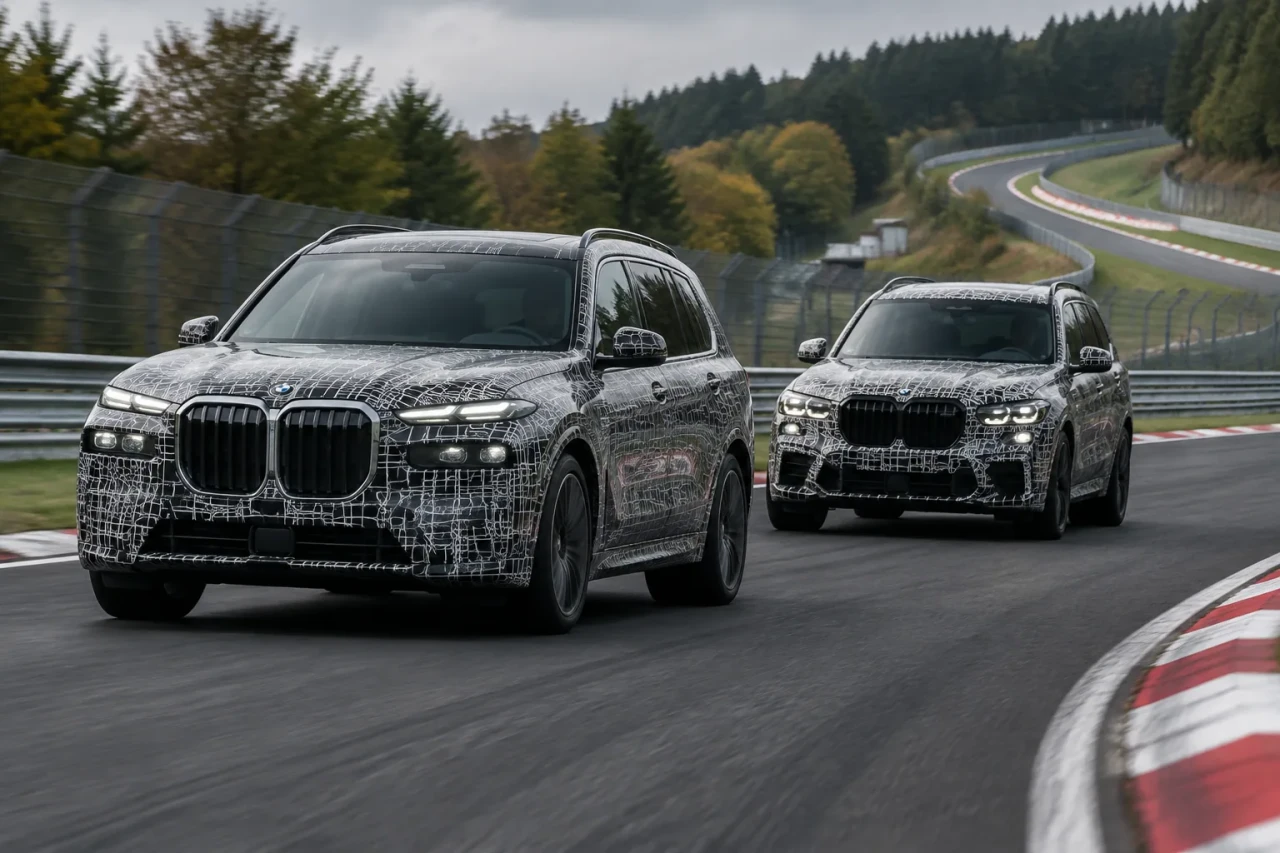 BMW iX7 се тества на Нюрбургринг с новия X7 M60