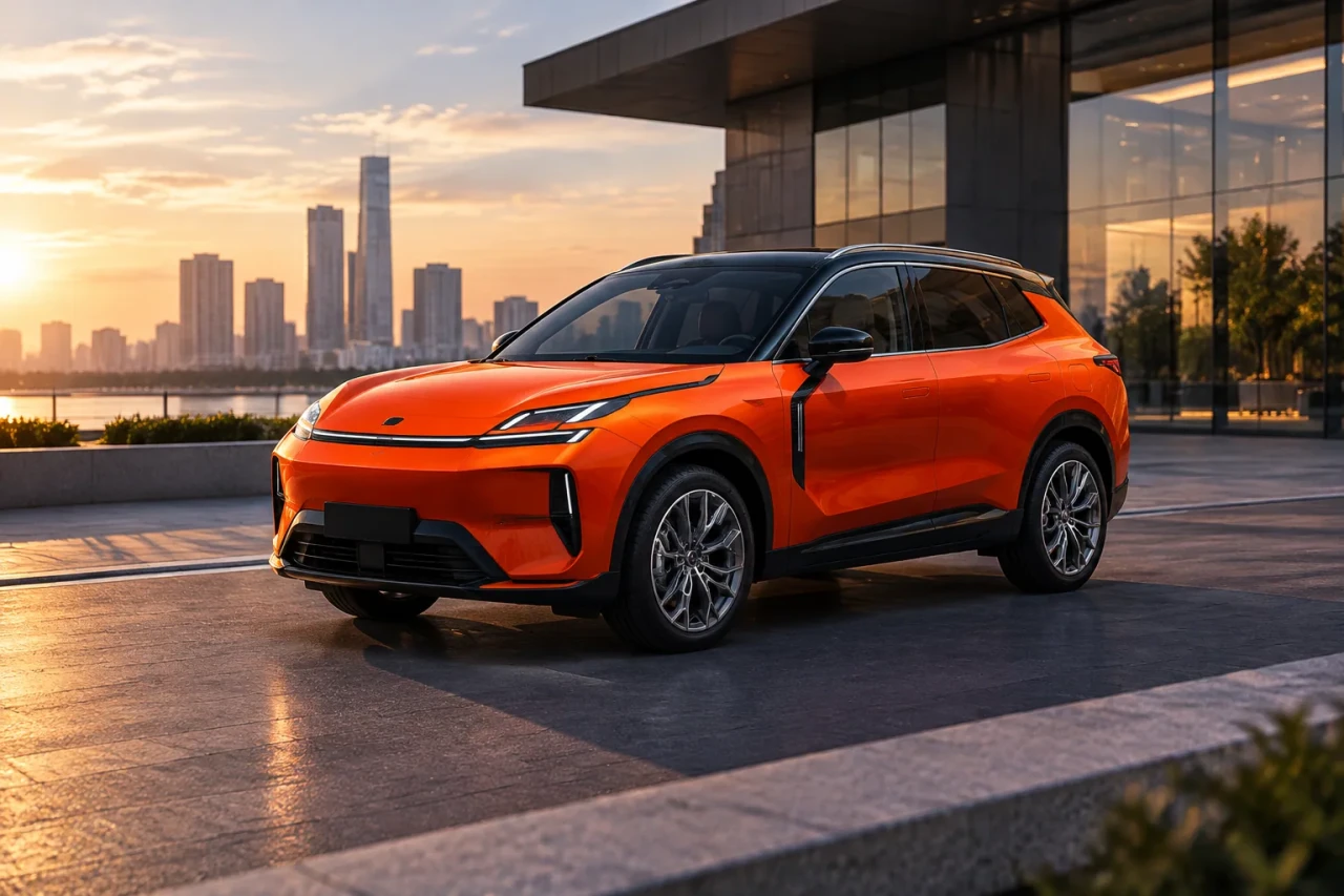 Lynk & Co 08 EM-P показва обновяване и оранжов цвят