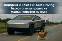 Cybertruck с FSD удря пиле и продължава пътя си