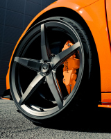 Lamborghini Temerario блести в оранжево с джанти Vossen VPS-3 Satin Black
